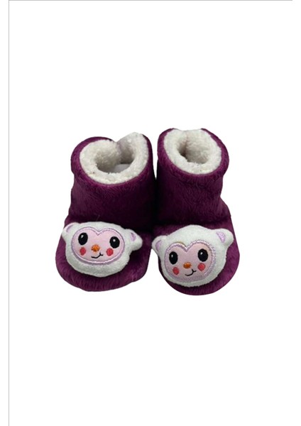 Mor Ayıcık Bebek & Çocuk Ev Botu | Sıcak Tutan Peluş Panduf, Yumuşak ve Esnek Tasarım fiyatları