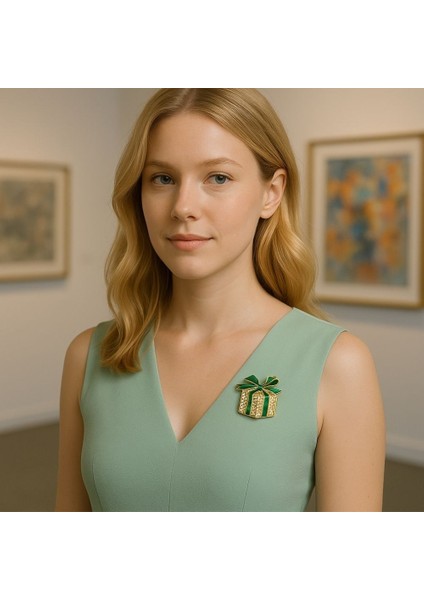 Yılbaşı Hediye Paketi Tasarımlı Yeni Yıl Broşu fiyatları