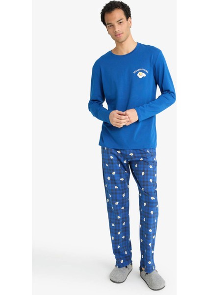 Pijama Takımı Regular Fit Baskılı Uzun Kollu Üst Desenli Uzun Alt G2641AX25WN fiyatları