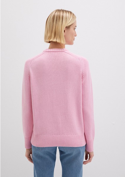 Ipek Karışımlı Bisiklet Yaka Pembe Kazak 1710726-70972 fırsatları