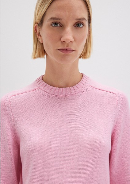 Ipek Karışımlı Bisiklet Yaka Pembe Kazak 1710726-70972 indirimleri