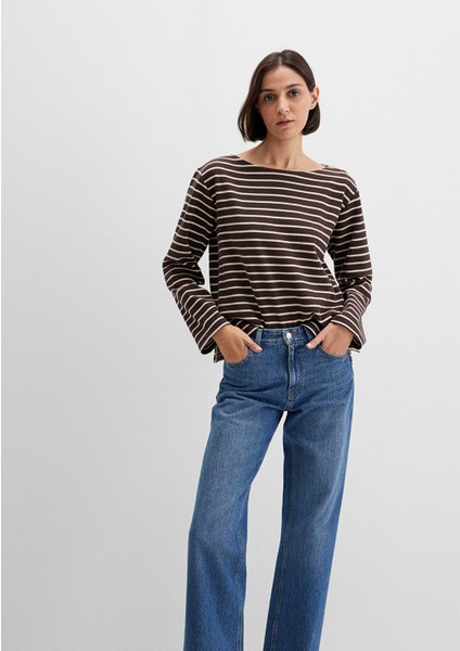 Çizgili Kahverengi Tişört 1613597-91190 modelleri