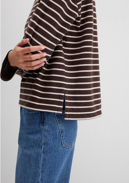 Çizgili Kahverengi Tişört 1613597-91190
