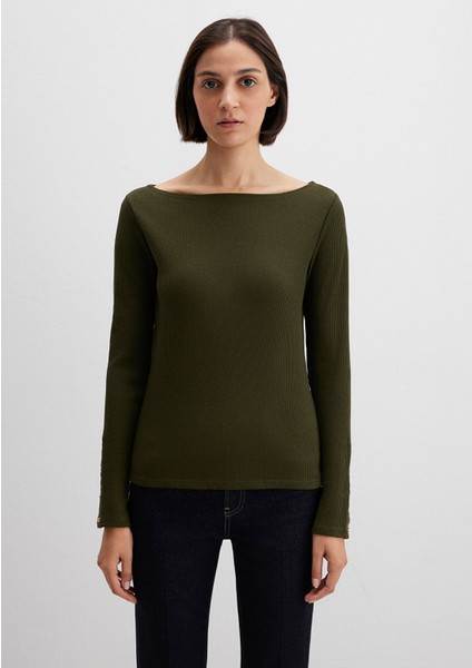 Yeşil Uzun Kollu Tişört 1613595-71545 fırsatları