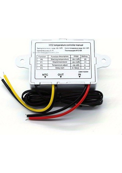 Dijital Termostat XH-W3002 LED Ekranlı Sıcaklık Kontrol Cihazı 220V