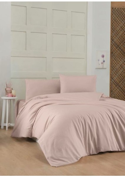 Çift Kişilik % 100 Pamuk Nevresim Takımı Dust Roze