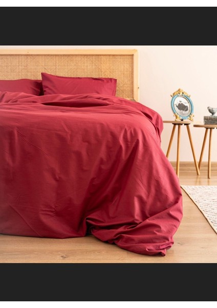 Çift Kişilik % 100 Pamuk Nevresim Takımı Maroon fiyatları