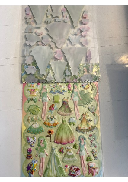 Sticker Prenses Elbise Giydirme Etkinlik Oyunu 2 Kartela Birden MODEL18 fiyatları