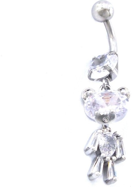 316L Çelik Ayıcık Model Zirkon Taşlı Piercing PRC-221 fırsatları