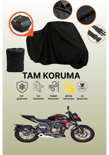 Siyah Arka Çanta Uyumlu Voge 300 R Uyumlu Motosiklet Brandası, Koruyucu Örtü