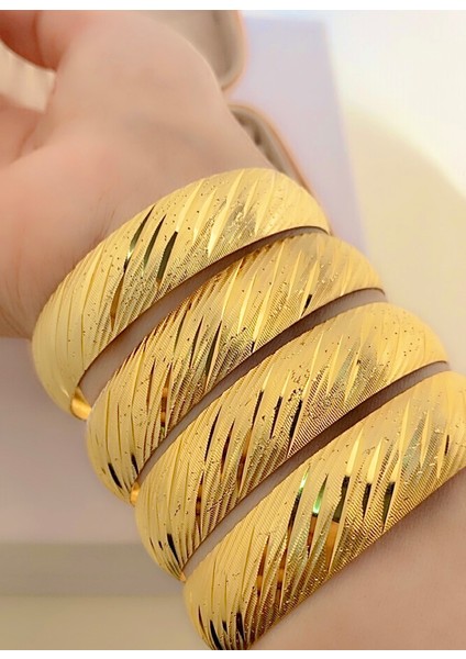 22 ayar altın kaplama bilezik düz çizgi kadın bilezik 1.5cm