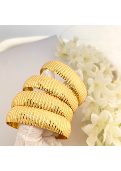 22 ayar altın kaplama bilezik düz çizgi kadın bilezik 1.5cm fırsatları