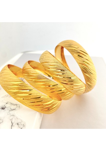 22 ayar altın kaplama bilezik düz çizgi kadın bilezik 1.5cm