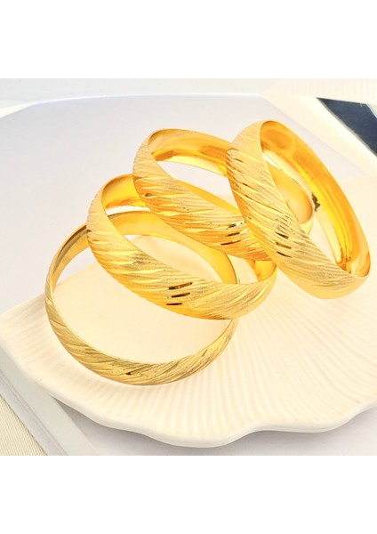 22 ayar altın kaplama bilezik düz çizgi kadın bilezik 1.5cm