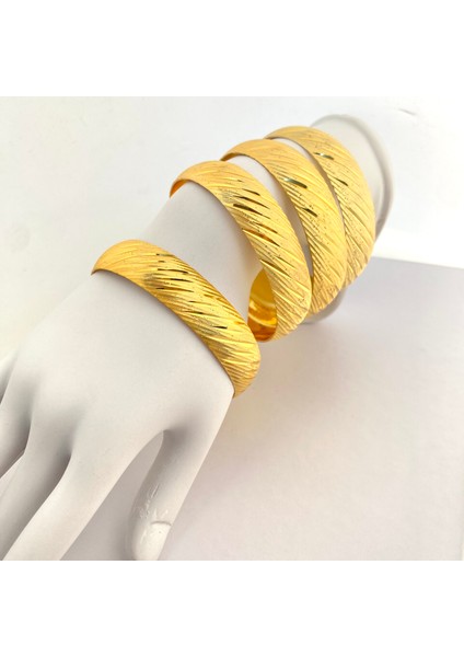 22 ayar altın kaplama bilezik düz çizgi kadın bilezik 1.5cm