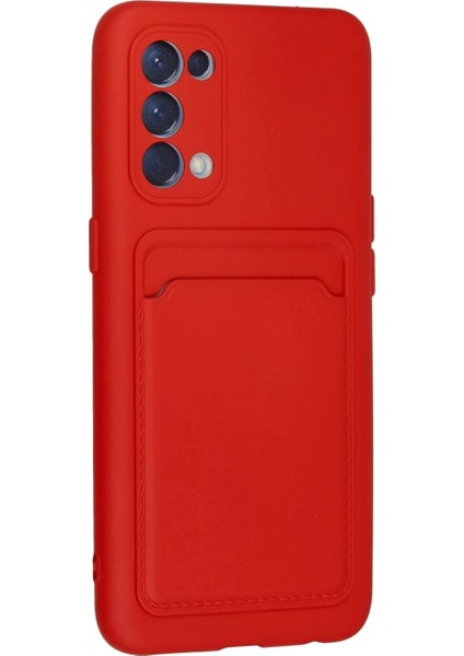 Oppo Reno 5 Kılıf Kelvin Kartvizitli Silikon - Kırmızı (K95) modelleri