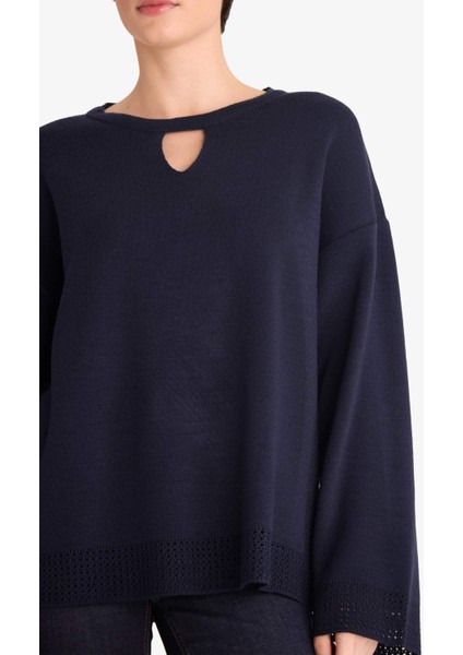 Regular Fit Bisiklet Yaka Triko Kazak F4083AX25WN fırsatları