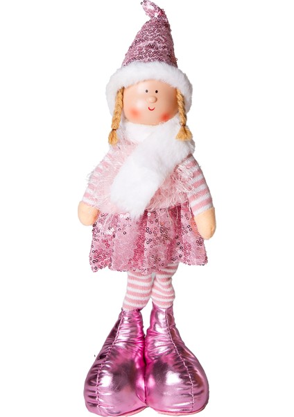 Yılbaşı Süsü, Ayakta Peri Figürü, Pembe - 17X44CM