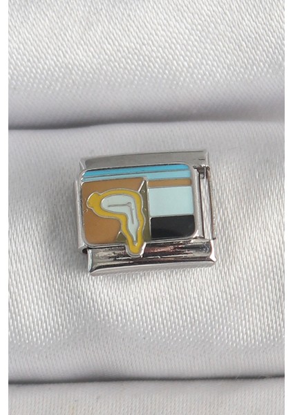 316L Çelik Gümüş Renk Renkli Portre Model Nomination Charm - TJ-BC1394