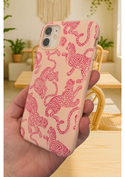 iPhone 11 Uyumlu Pembe Leopar Desenli Silikon Darbe Emici Klasik Korumalı Rubber Kılıf 277 fırsatları
