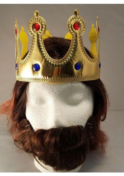 Altın Renk Kumaş Malzemeden Imal Çocuk Kral Tacı 57 cm