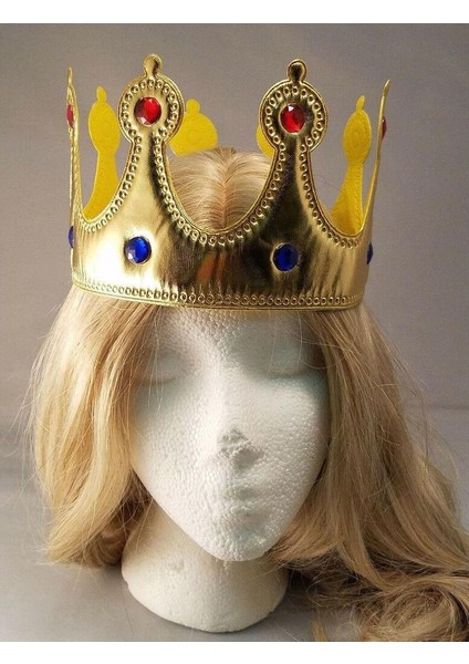 Altın Renk Kumaş Malzemeden Imal Çocuk Kral Tacı 57 cm fiyatları