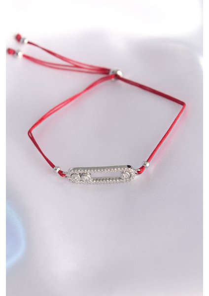Messika Model Gümüş Renk Zirkon Taş Tasarımlı Kırmızı Ip Asansörlü Bileklik - TJ-BB6056 fiyatları