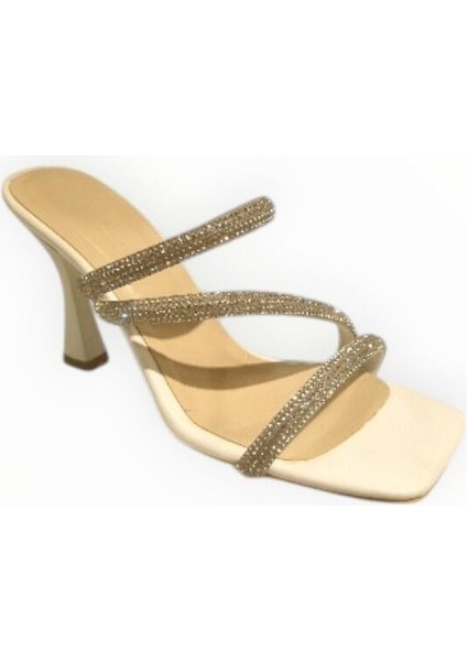 Kadın Taşlı Abiye Terlik Beyaz - 36 fiyatları