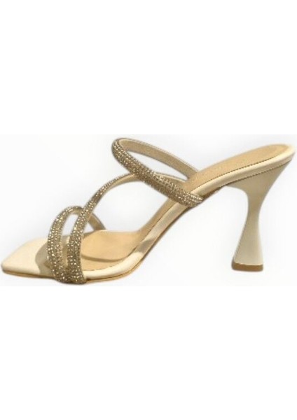 Kadın Taşlı Abiye Terlik Beyaz - 36 indirimleri