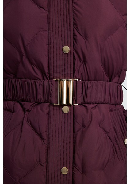 Kemerli Kısa Şişme Mont Murdum 15245278000