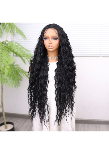 Siyah Fiber Sentetik Tül Peruk fırsatları