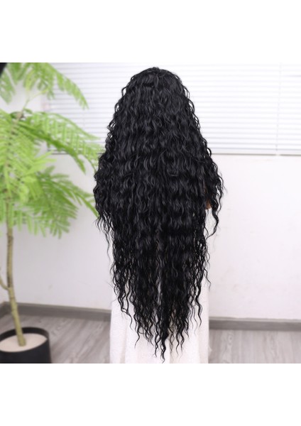 Siyah Fiber Sentetik Tül Peruk indirimleri