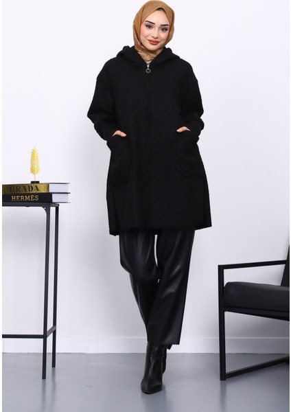 Siyah Fermuarlı Cepli Buklet Kaban fiyatları