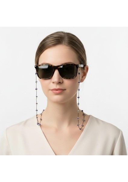 Doğal Lapis Lazuli Taşlı Gözlük Ipi - Gözlük Askısı fırsatları