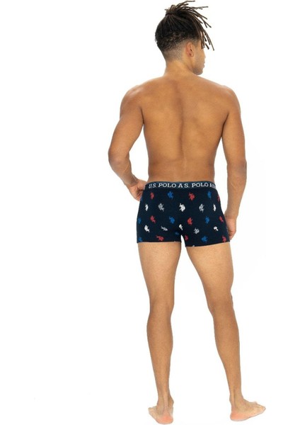U.s Polo Assn. 80528 Erkek Pamuklu 3'lü Boxer-Siyah&bordo&baskılı fiyatları