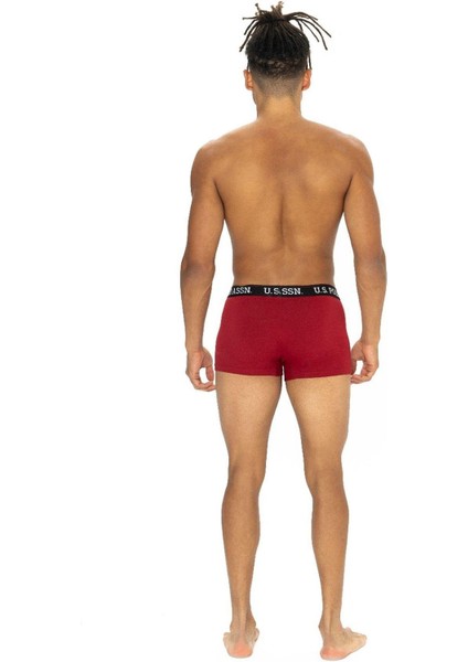 U.s Polo Assn. 80528 Erkek Pamuklu 3'lü Boxer-Siyah&bordo&baskılı fırsatları