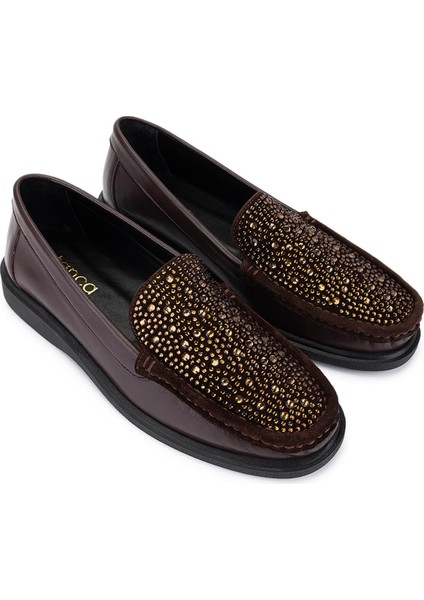 Kadın Hakiki Deri Kahverengi Loafer Ayakkabı 1120 842-7 Bn Ayk SK25-26 Khv Dr/khv Tas fiyatları