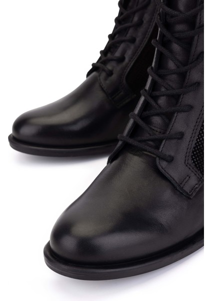 Kadın Hakiki Deri Siyah Topuklu Bot 599 1092-1 Bn Bot SK25-26 Sıyah fırsatları