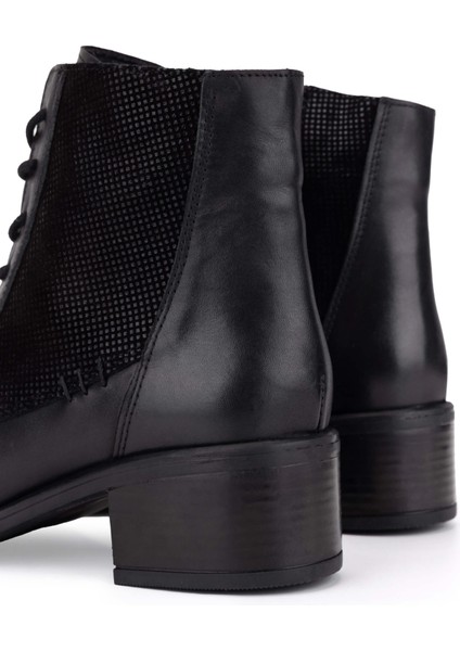 Kadın Hakiki Deri Siyah Topuklu Bot 599 1092-1 Bn Bot SK25-26 Sıyah indirimleri