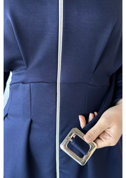 Ön Fermuarlı Pileli Tunik Bel Lastikli Pantolon Tesettür Ikili Takım P-00018989 indirimleri