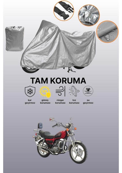 Gri Asya Ultra 150 Uyumlu Motosiklet Brandası, Koruyucu Örtü, Motor Branda