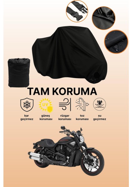 Siyah Harley-Davidson Vrscdx Night Rod Special Uyumlu Koruyucu Örtü, Motosiklet Brandası