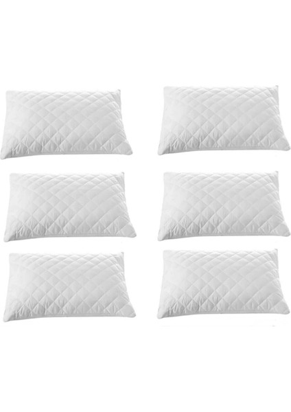 6 Lı Kapitoneli Yastık Koruyucu 100 Pamuk 50X70