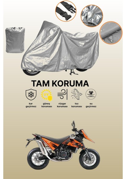 Gri Ktm 690 Supermoto Uyumlu Motosiklet Brandası, Koruyucu Örtü, Motor Branda