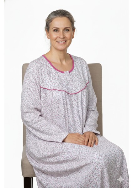 Kadın Boydan Anne Gecelik Elbise %100 Pamuk Çiçekli Desenli Rahat ve Tam Kalıp fiyatları