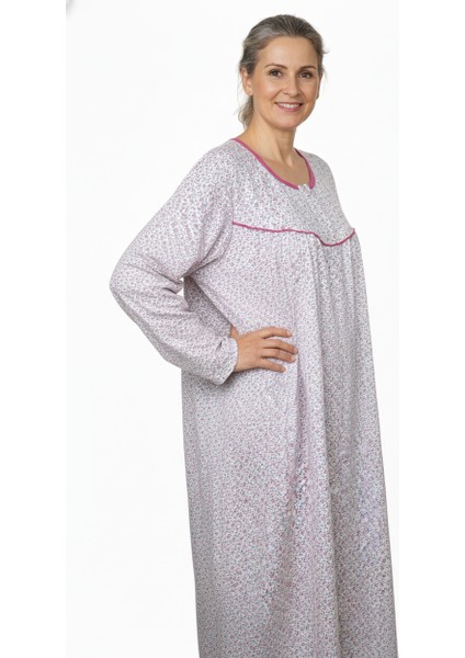 Kadın Boydan Anne Gecelik Elbise %100 Pamuk Çiçekli Desenli Rahat ve Tam Kalıp modelleri