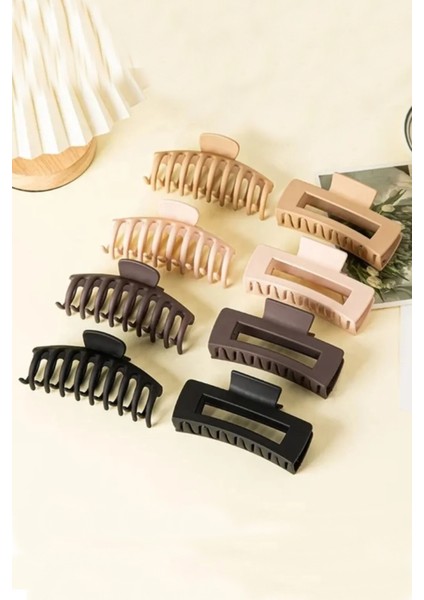 Kadın 8'li Kahve Tonları Mandal Toka Seti