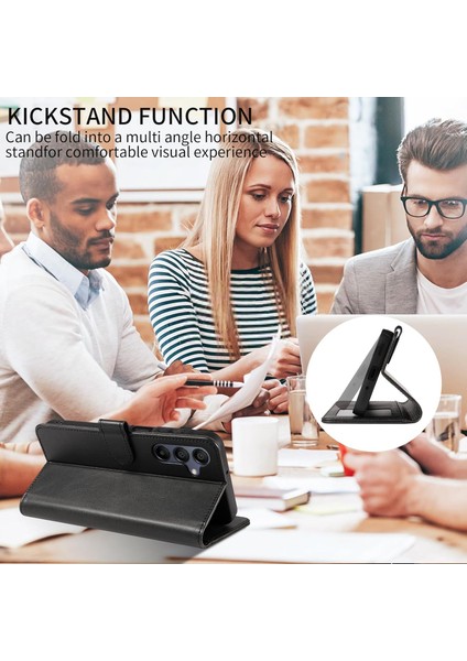 Samsung Galaxy A06 Uyumlu Ekran Koruyuculu Kılıf Kapaklı Kartlıklı Deri Görünümlü Standlı Kapak indirimleri