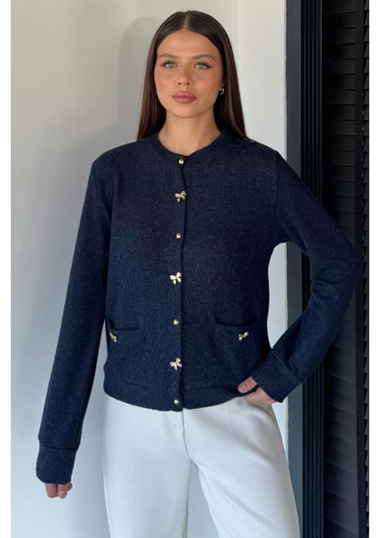 Kadın Fiyonk Düğmeli Triko Hırka P-00018493 fiyatları