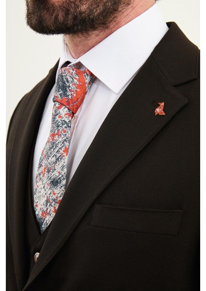 Dokulu Slim Fit Mono Yaka Erkek Takım Elbise fiyatları